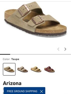 Birkenstock Arizona suede taupe size 7 in women’s and size 5 men 38/245